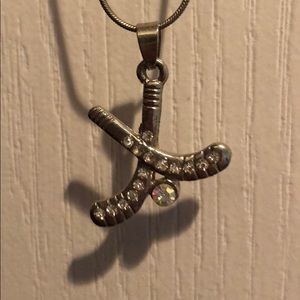 Cute hockey stick necklace